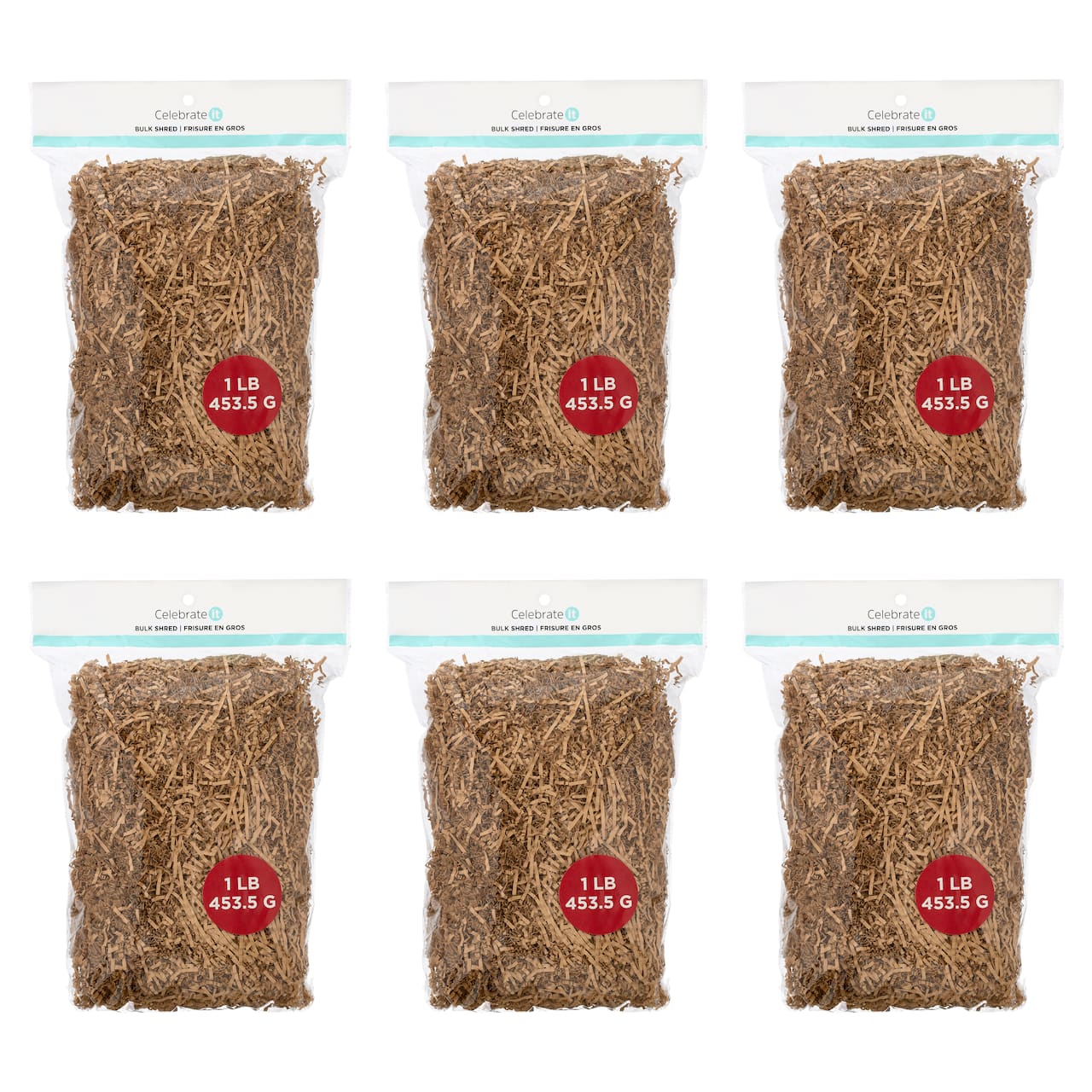6 Pack: Kraft Paper Shreds by Celebrate It™, 1lb.